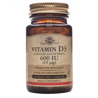 SOLGAR VITAMINA D3 600 UI 60 CAP