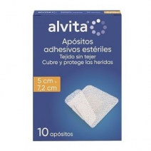 ALVITA ADHESIVO ESTERIL 5X7,2 CM 10 APOSITOS