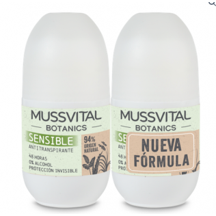 MUSSVITAL ESSENTIALS BOTANICS DUPLO ANTITRANSPIRANTE SENSIBLE 2X75 ML